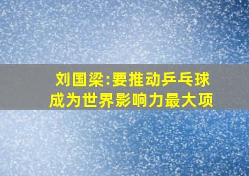 刘国梁:要推动乒乓球成为世界影响力最大项