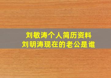 刘敏涛个人简历资料刘明涛现在的老公是谁