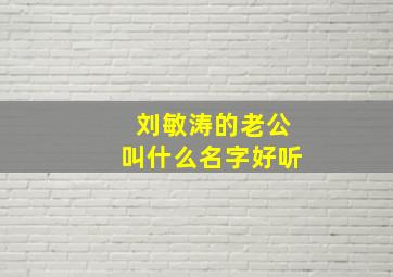 刘敏涛的老公叫什么名字好听