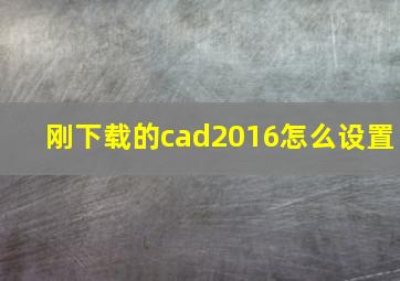 刚下载的cad2016怎么设置