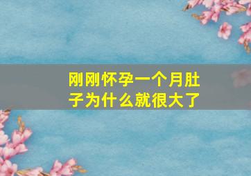 刚刚怀孕一个月肚子为什么就很大了