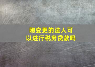 刚变更的法人可以进行税务贷款吗