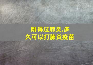 刚得过肺炎,多久可以打肺炎疫苗