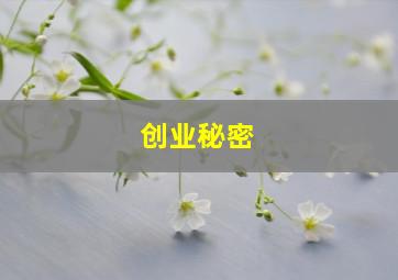 创业秘密