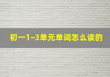 初一1~3单元单词怎么读的