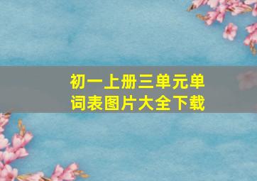 初一上册三单元单词表图片大全下载