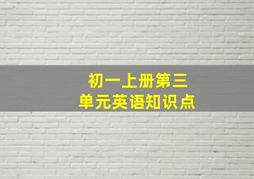 初一上册第三单元英语知识点