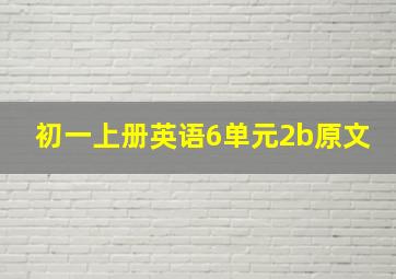 初一上册英语6单元2b原文