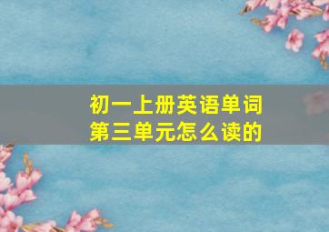 初一上册英语单词第三单元怎么读的