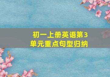 初一上册英语第3单元重点句型归纳