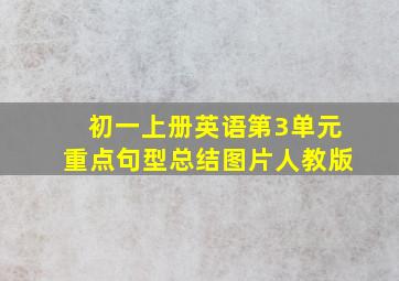 初一上册英语第3单元重点句型总结图片人教版