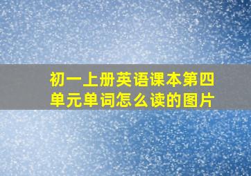 初一上册英语课本第四单元单词怎么读的图片