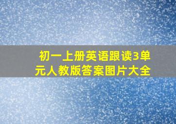 初一上册英语跟读3单元人教版答案图片大全