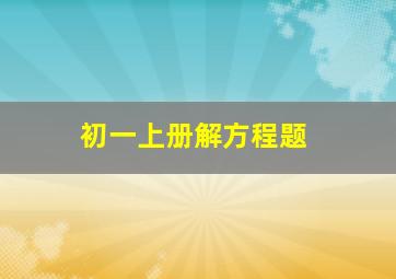 初一上册解方程题