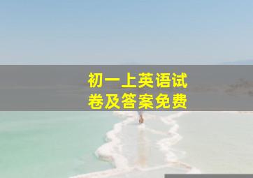 初一上英语试卷及答案免费