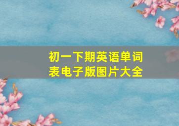 初一下期英语单词表电子版图片大全