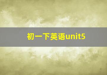 初一下英语unit5