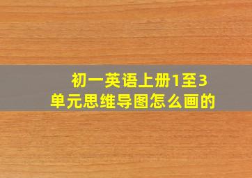 初一英语上册1至3单元思维导图怎么画的