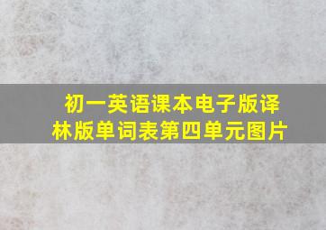 初一英语课本电子版译林版单词表第四单元图片