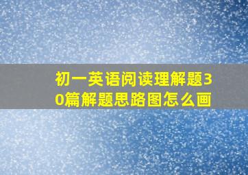 初一英语阅读理解题30篇解题思路图怎么画