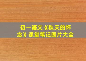 初一语文《秋天的怀念》课堂笔记图片大全