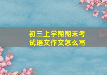 初三上学期期末考试语文作文怎么写