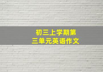 初三上学期第三单元英语作文