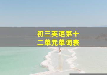 初三英语第十二单元单词表