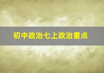 初中政治七上政治重点