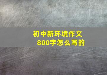 初中新环境作文800字怎么写的