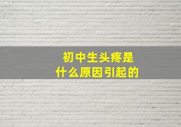 初中生头疼是什么原因引起的