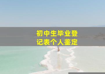 初中生毕业登记表个人鉴定