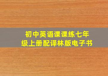 初中英语课课练七年级上册配译林版电子书