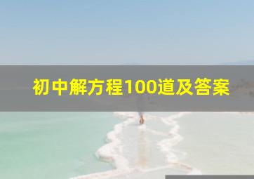 初中解方程100道及答案