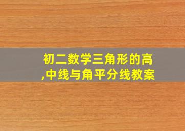 初二数学三角形的高,中线与角平分线教案