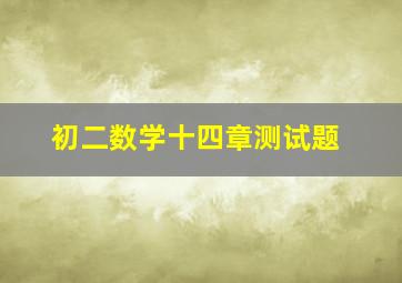 初二数学十四章测试题