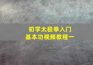 初学太极拳入门基本功视频教程一