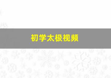 初学太极视频