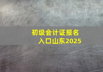 初级会计证报名入口山东2025