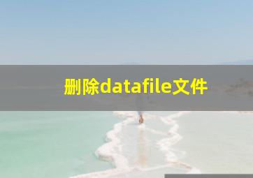 删除datafile文件