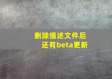 删除描述文件后还有beta更新