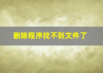 删除程序找不到文件了