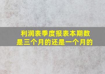 利润表季度报表本期数是三个月的还是一个月的