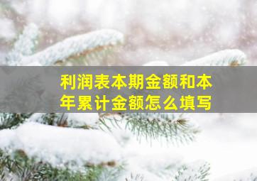 利润表本期金额和本年累计金额怎么填写