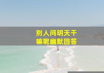 别人问明天干嘛呢幽默回答