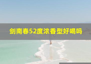 剑南春52度浓香型好喝吗