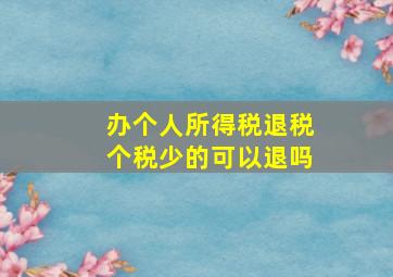 办个人所得税退税个税少的可以退吗