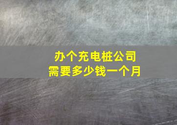 办个充电桩公司需要多少钱一个月