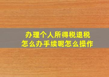 办理个人所得税退税怎么办手续呢怎么操作