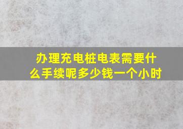 办理充电桩电表需要什么手续呢多少钱一个小时